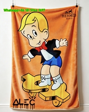Hermes Richie Rich Dollar Sign Skateboard Flannel Sofa Throw Blanket IMG_5362